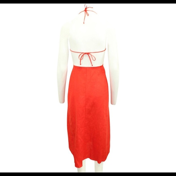 Reformation sold out red linen apron dress - Picture 3 of 3